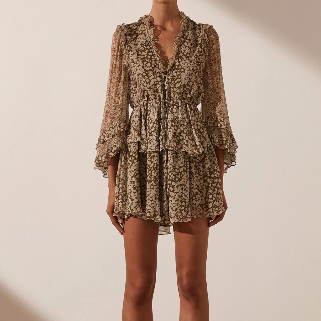 Shona Joy Claudette Balloon Sleeve Dress
